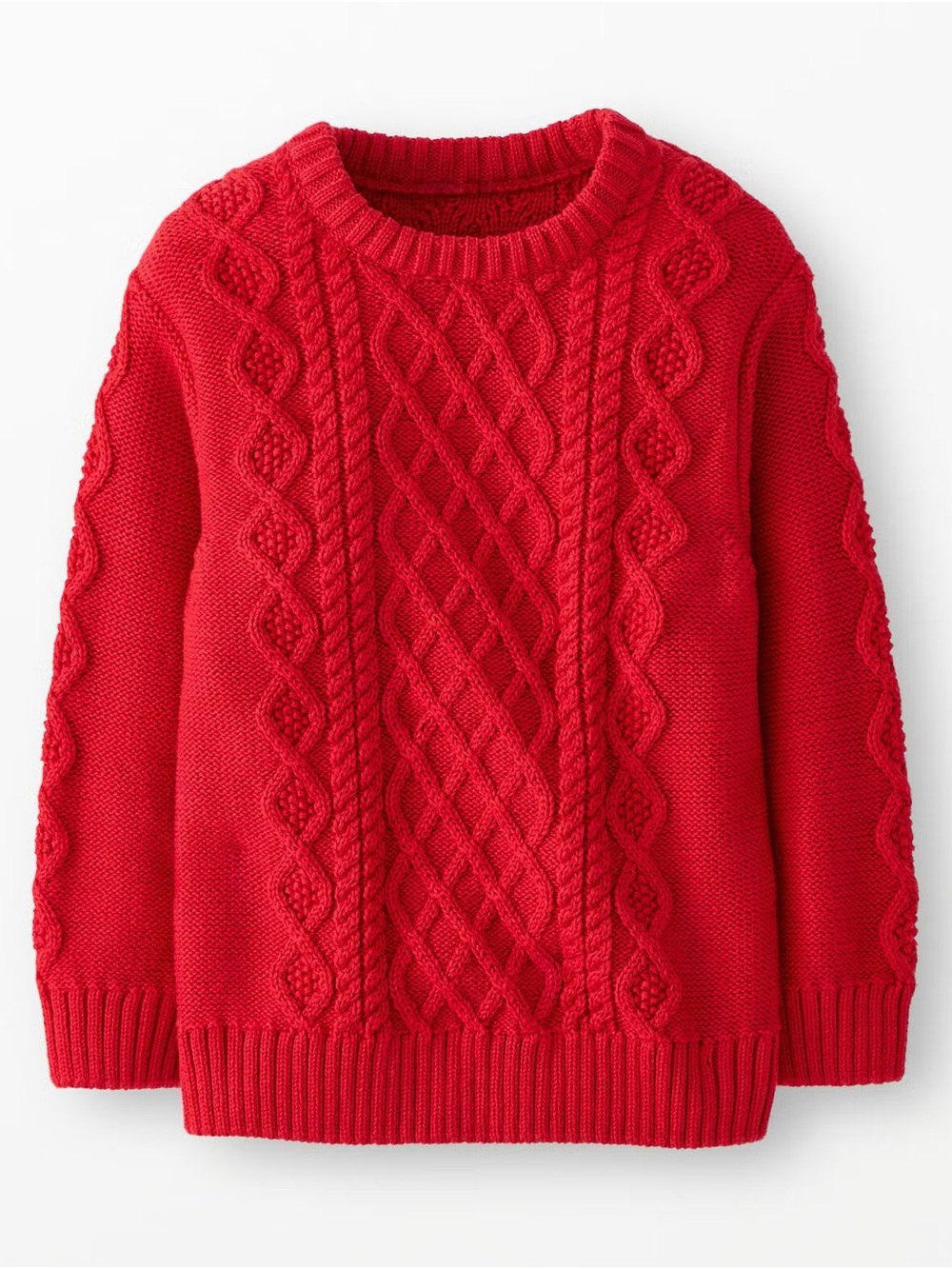 Hanna Andersson Kids’ Cable Knit in Scarlet Red – Size 8